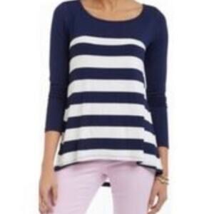 Anthropologie Bordeaux Lexa Striped Boat-neck Top Size XS